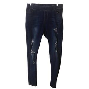 JVINI Fashion Women's Blue Jean Jegging Distressed Skinny High-Rise, Size 1XL